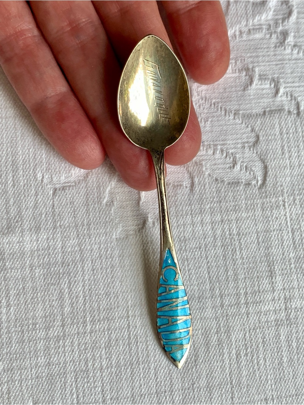 Vintage Sterling Silver Enamel Souvenir Spoon Canada